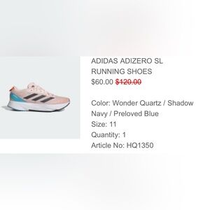 ADIDAS ADIZERO SL Running Shoes men’s size 11